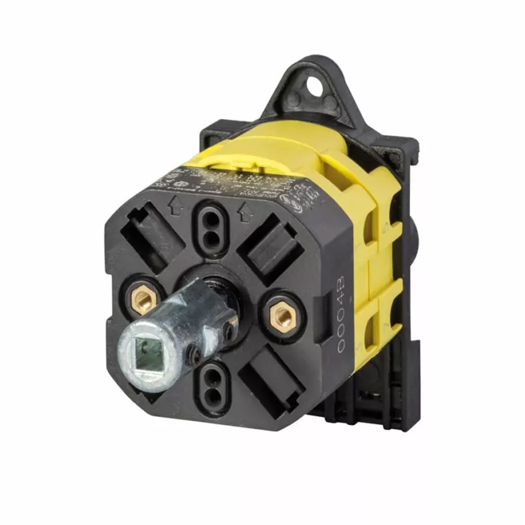 Rotary Cam Switch, 2 Position, On-Off, Load Break Switch, 4 Pole, 20A, 600 V AC, Base Panel Mount