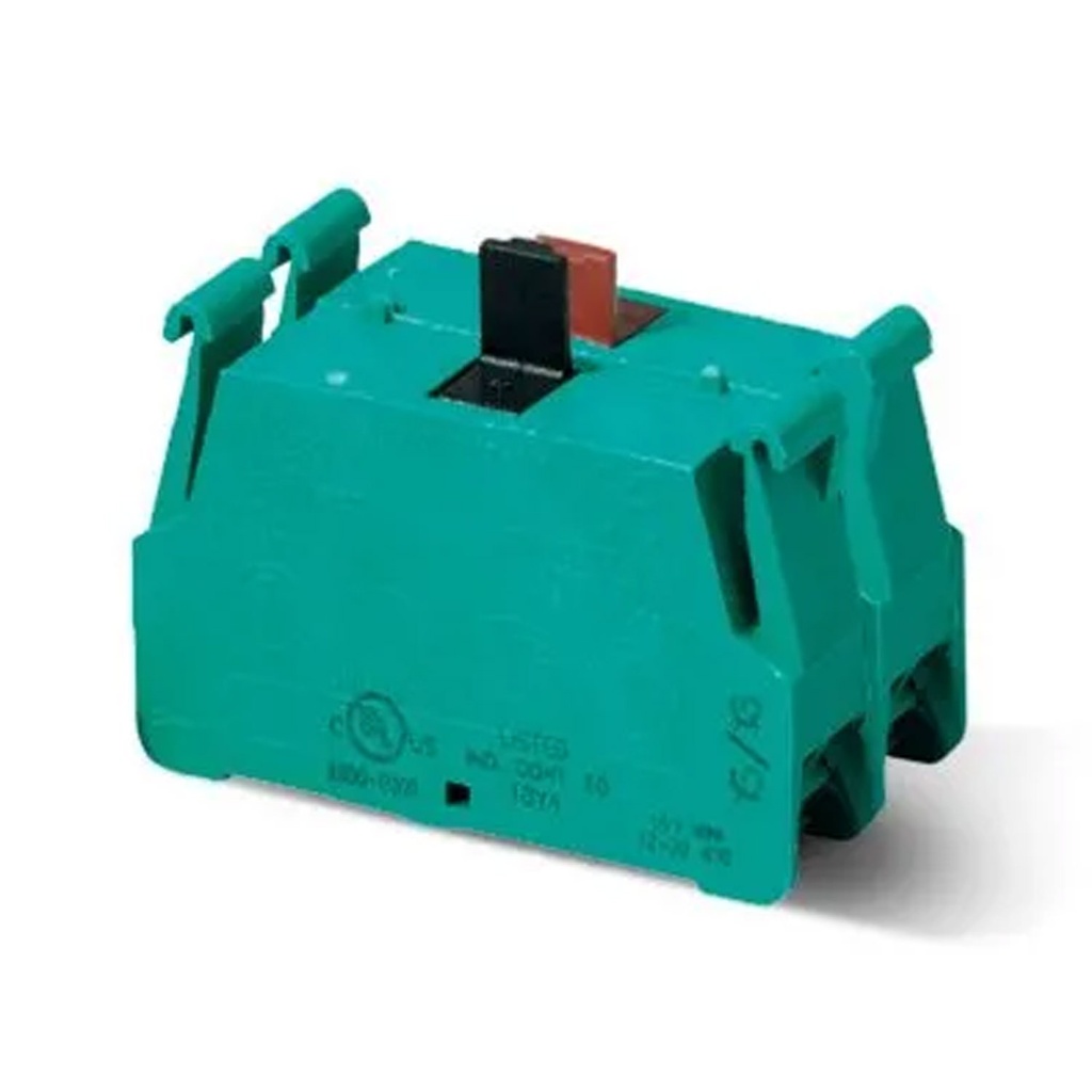 Two Speed Contact Block w/Spring Terminals, 1NO, 10A, 600V  (GREEN)