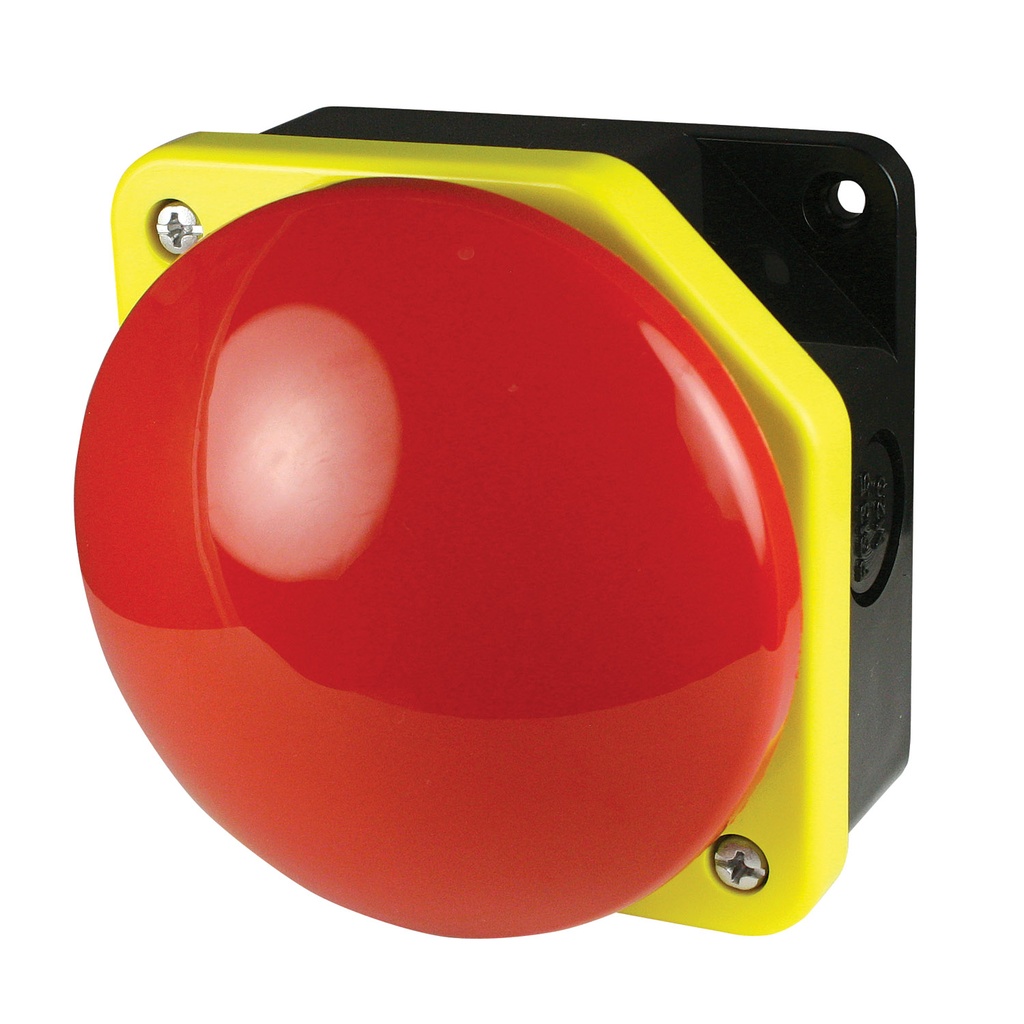 90mm Large Red Momentary Push Button with Enclosure and 1 Normally Open Contact