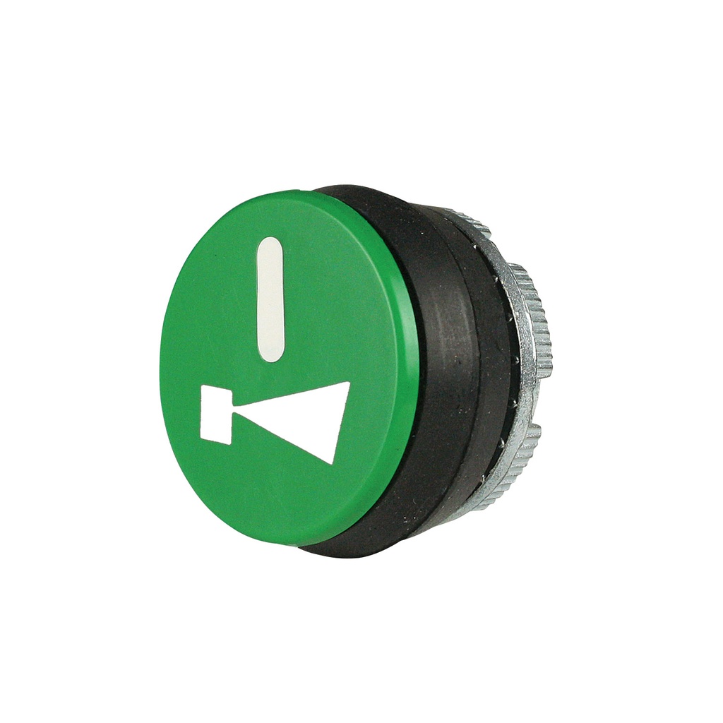 22mm Green Push Button with White "PUSH TO START & ALARM" Symbols | Compatible with P02, P03, PL, PLB & TLP Series Pendant Stations