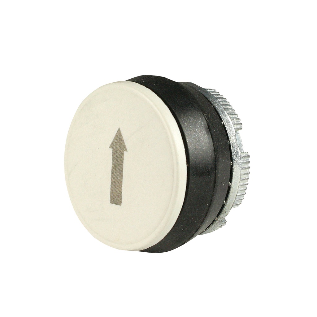 UP Push Button Switch, Arrow Symbol, White, 22mm, Mounting Adapter Included, Use with P02, P03, PL, PLB and TLP Series
