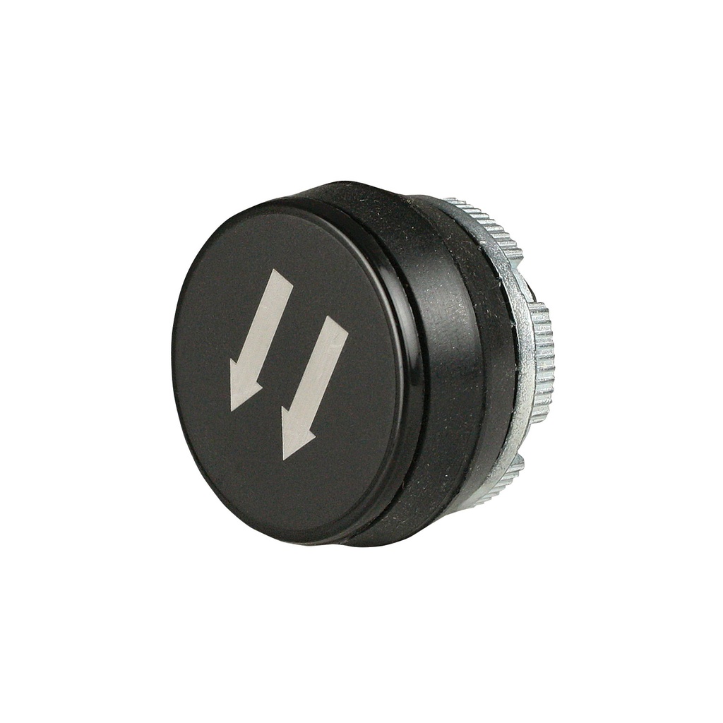 22mm Black Push Button with White 2-Speed Counter Clockwise (Reverse Rotation) | Compatible with P02, P03, PL, PLB & TLP Series Pendant Stations