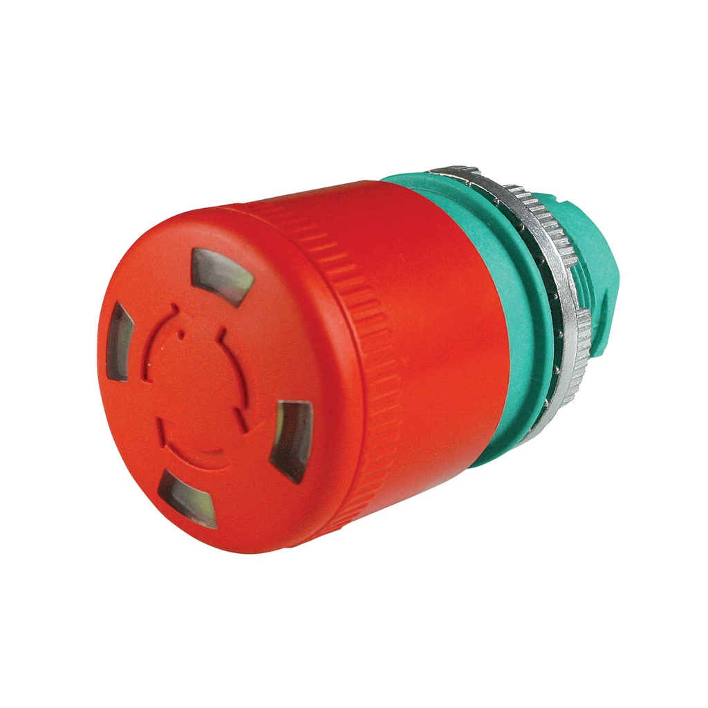 PL Series ESTOP, Push to Stop/30° Twist to Release with Vision Indicator, 30mm Head, 20mm Body, for P02, P03, PL, PLB and TLP Series Pendant Station Kits