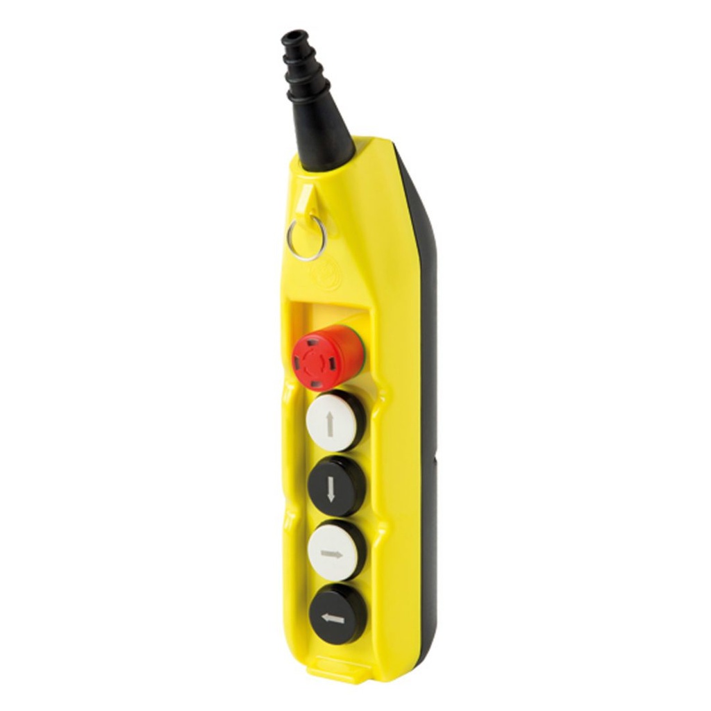 ASI PL05-E Industrial Crane Pendant Station | 5 Button + E-Stop, 16A Rated, IP65/NEMA4X, Shock Proof