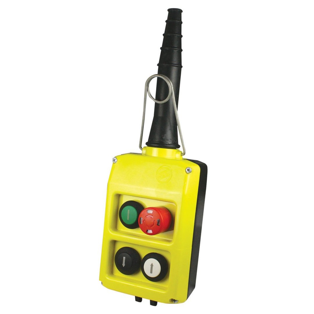 4 Button 2-Two Speed Crane Pendant, Double row 4 Button Pendant Station With Start and Emergency Stop