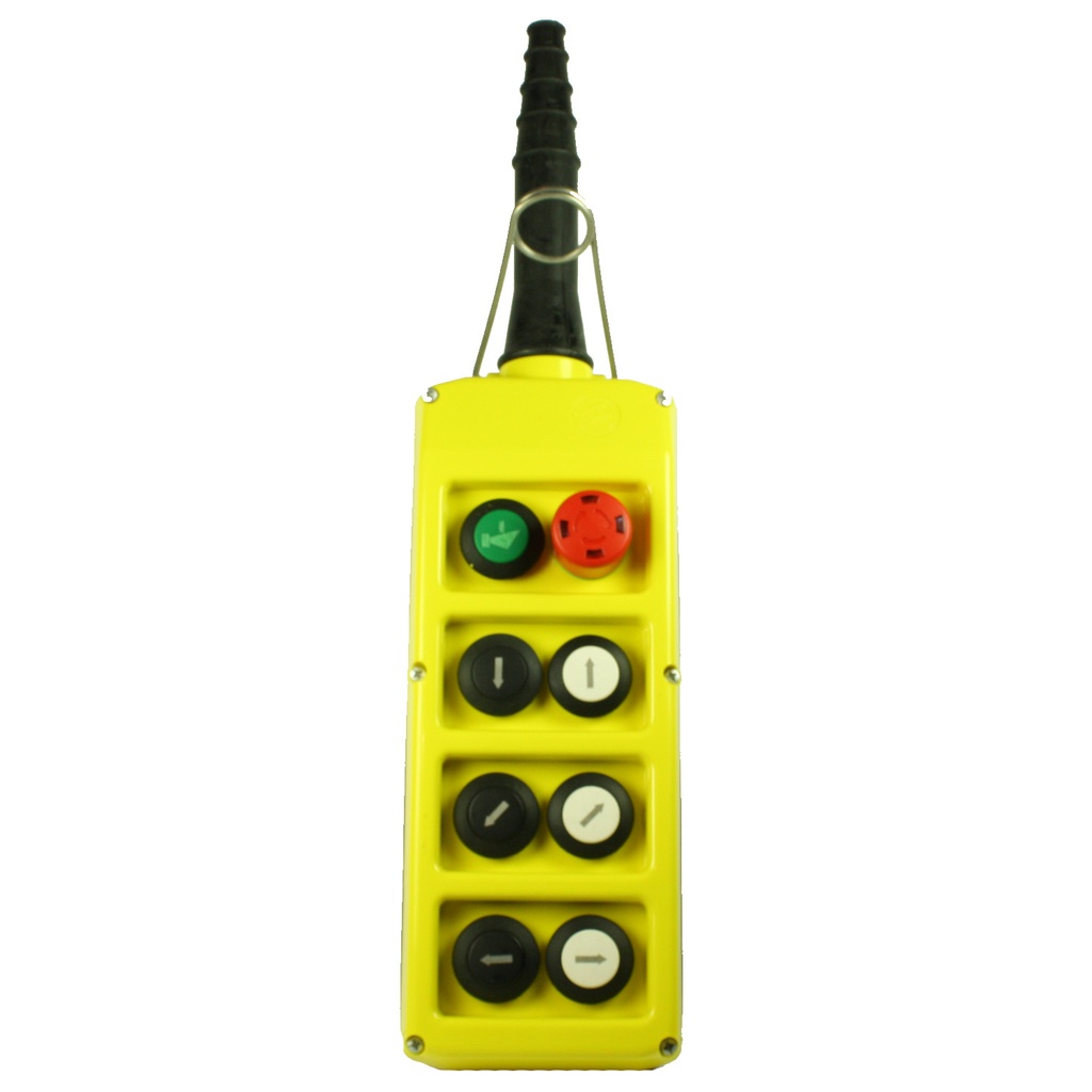 ASI PLB08/E Industrial Crane Pendant Station | Double Row, 8 Button, 16A Rated, IP65/NEMA4X,