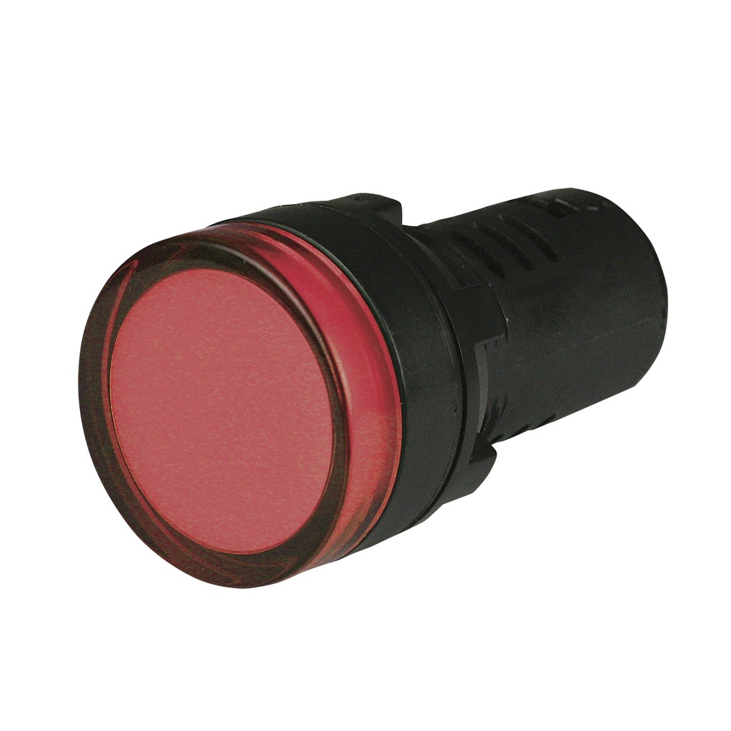 12V Red Panel Indicator Light, 22mm Panel Mount, UL