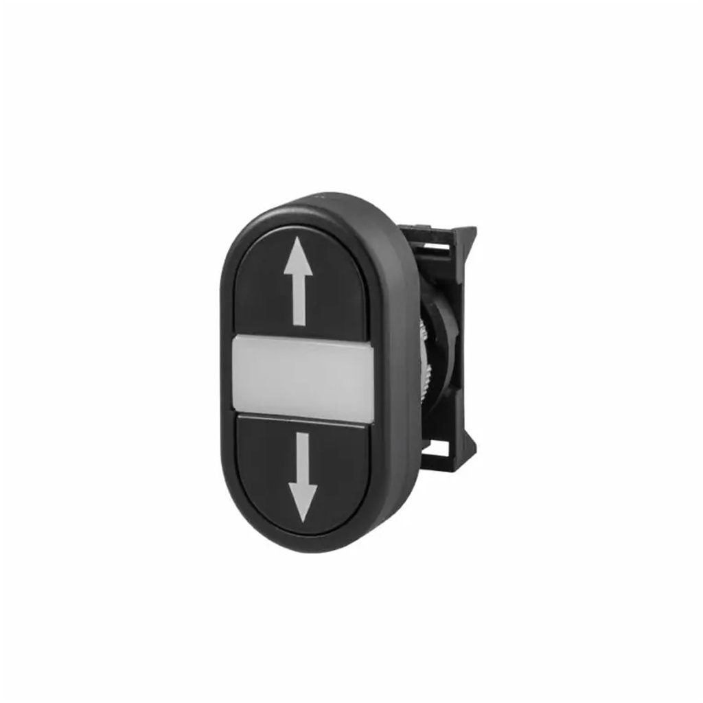 Push Button Double Lighted Flush Left-Right, Black-Black