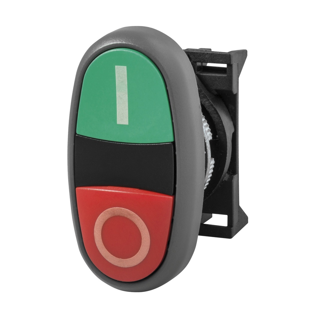 Dual Multi Function Push Button, 22mm On And Off, Flush Green And Red Push Buttons With Symbols
