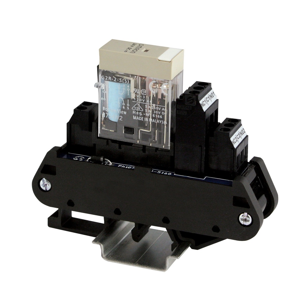 120V AC Relay Module | Fixed Relay with Indicator | 24-12 AWG | DPDT | DIN Rail Mount