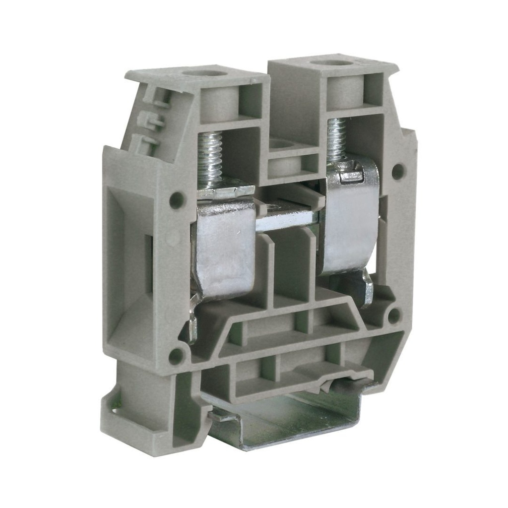 DIN Rail Screw Terminal Block, Feed Through Terminal Block, 2 Wire,  125 Amp, 12-1 AWG, 600V, 12mm Wide, 