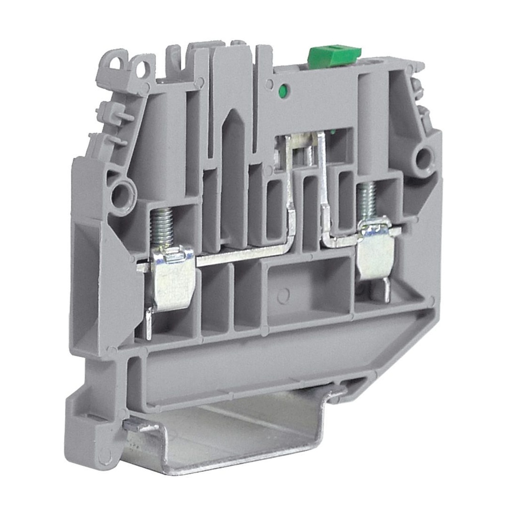 DIN Rail Knife Disconnect Terminal Block, Green Lever, 20-12AWG, 5.5mm