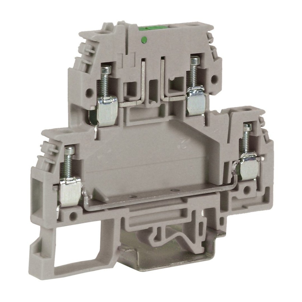 Knife Disconnect Terminal Block, DIN Rail Mount, 2 Level Terminal Block With Upper Level Disconnect, 26-10 AWG, UL, 