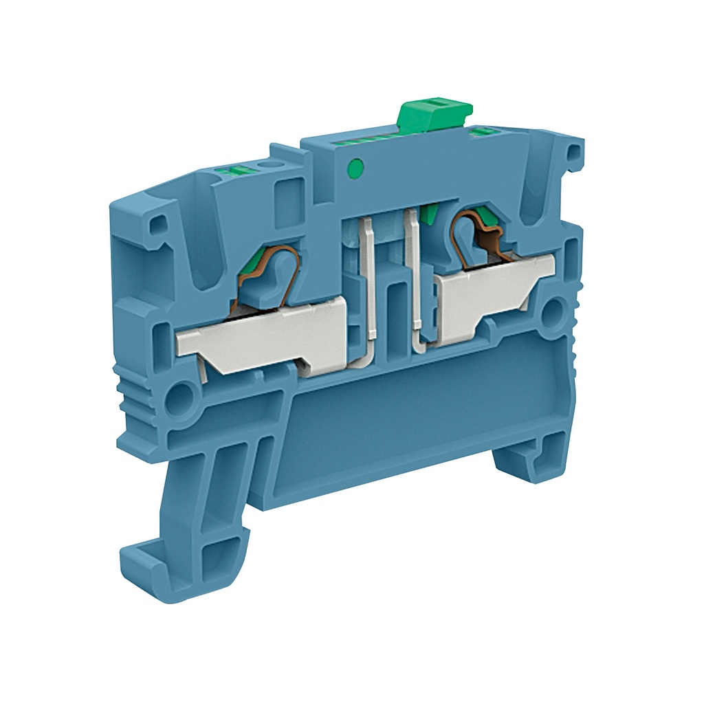 Knife Disconnect Push In Terminal Block, Ex Rated, Blue Housing, 5.2mm, UL 24-12 AWG, 12A, 300V, 