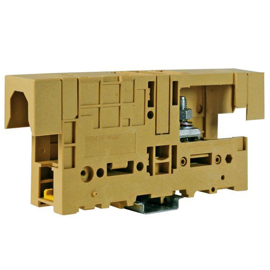 High Current Terminal Block, DIN Rail Mount, 200 Amp Bolt Connection Feed Through Terminal Block, 1000V IEC Rating, 