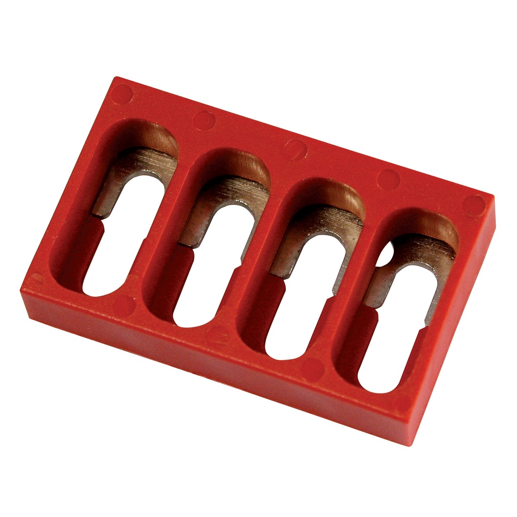 Short Circuit Jumper, 4-position for HB200GR terminal block, Red