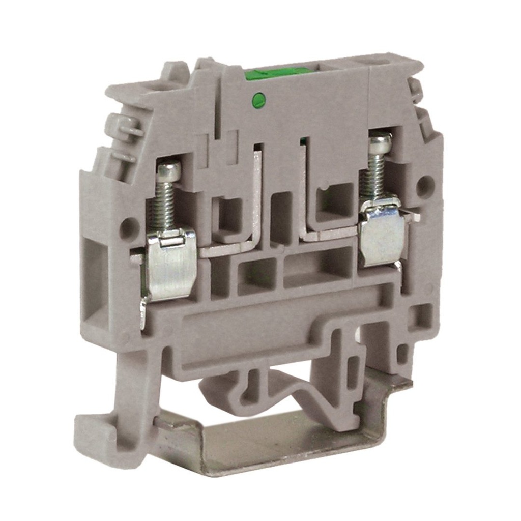 Knife Disconnect DIN Rail Terminal Block, 26-10 AWG, Gray Housing