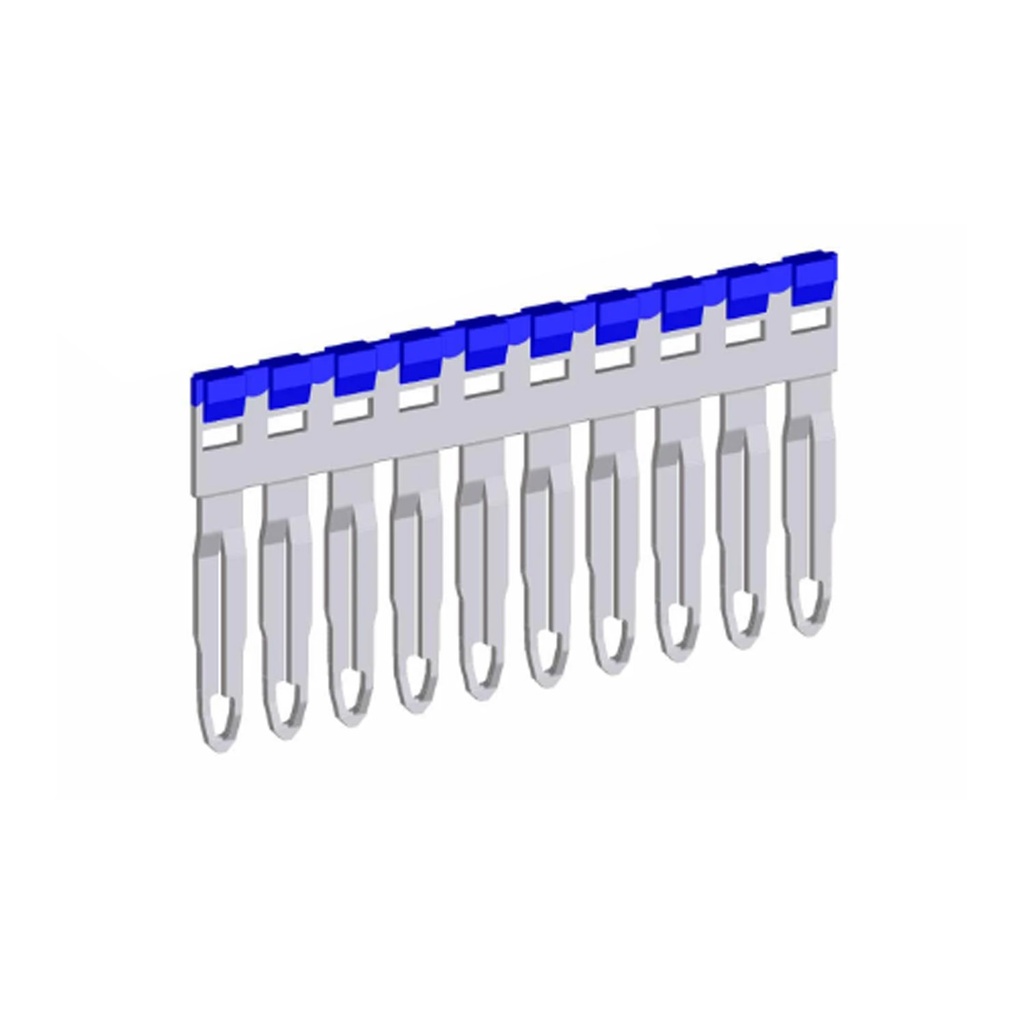 Push-In Easy Bridge Plus Insulated Jumpers, for 6mm pitch terminal blocks, Blue,10 position