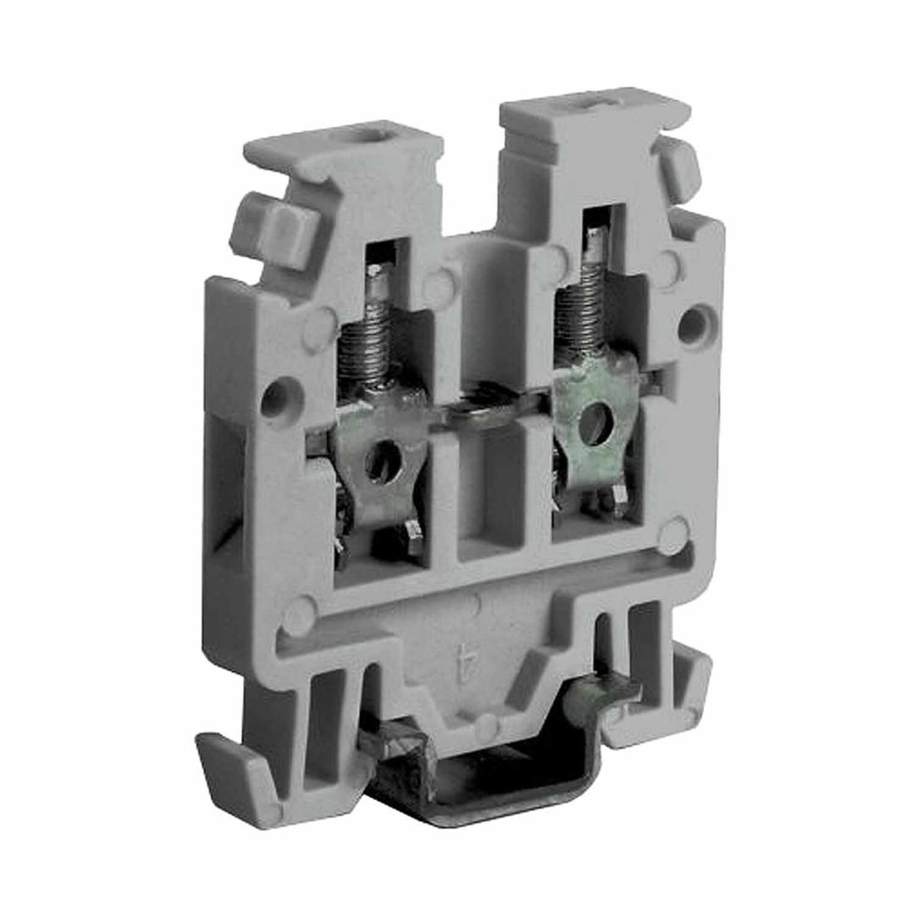 Mini DIN Rail Terminal Block, Mounts On Mini DIN Rail 15mm, UL Ratings 26-14 AWG, 15A, 600V, Gray Housing, 