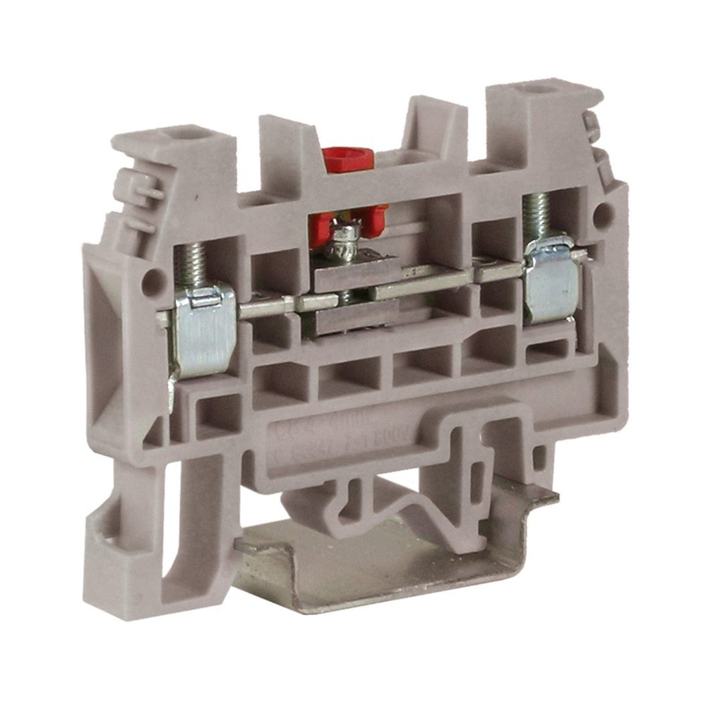 Sliding Link Terminal Block, DIN Rail Disconnect Terminal Block, UL Ratings 20-12 AWG, 20A, 600V, Gray Housing, 