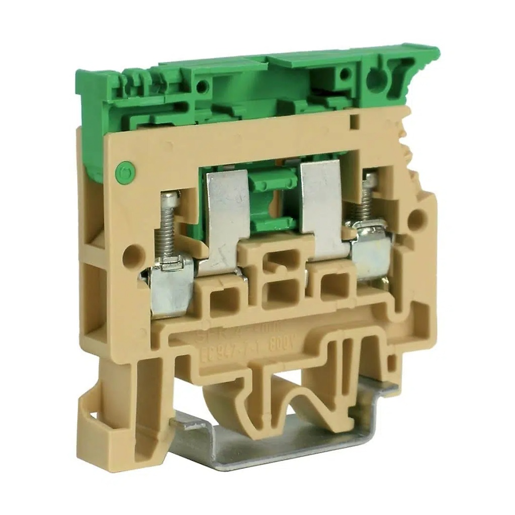 Fuse Terminal Block, DIN Rail Fuse Terminal Block With 48V Blown Fuse Indication, Beige, 