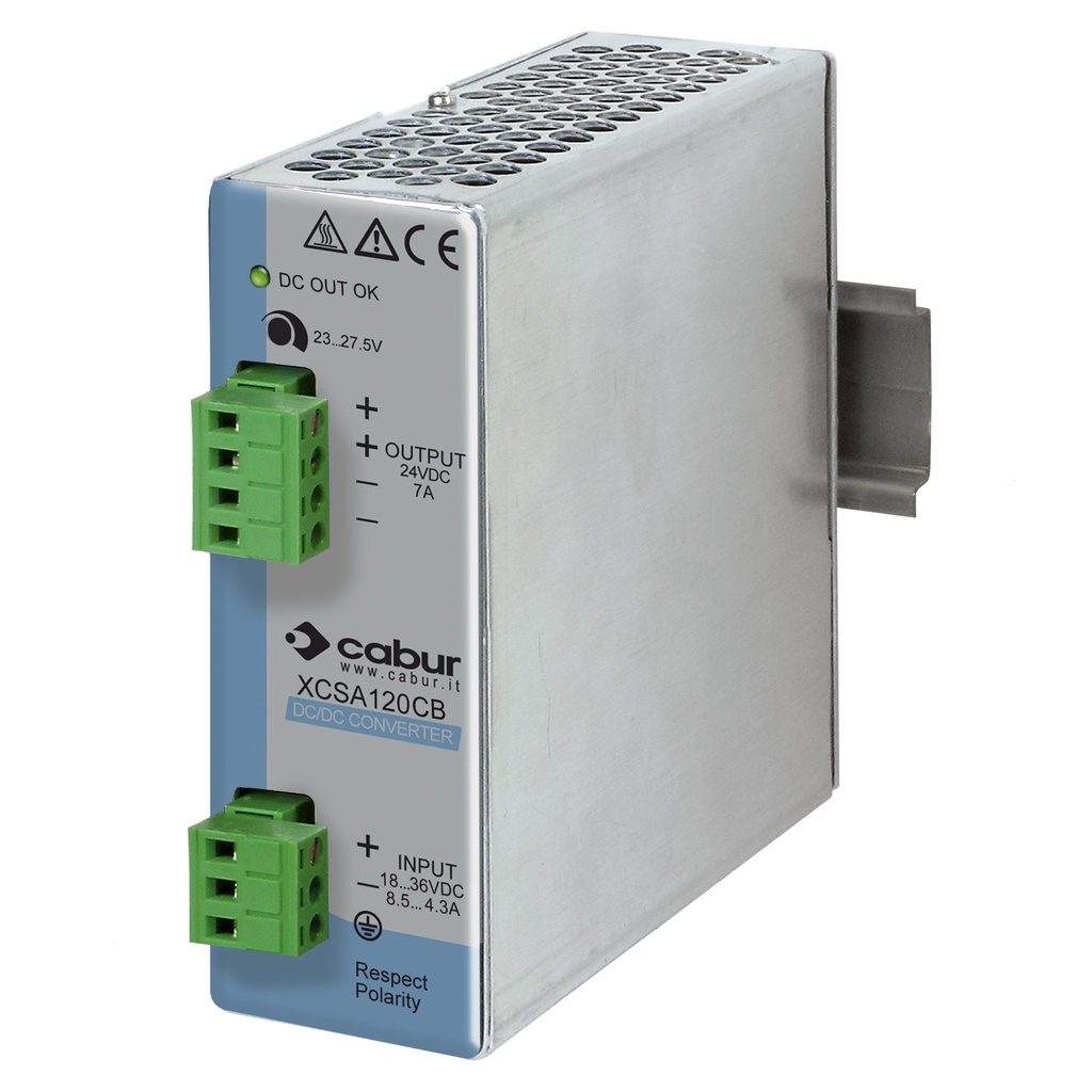 DC to DC Converter, DIN Rail, 24 Vdc To 12 Vdc Converter, 7 Amp, 