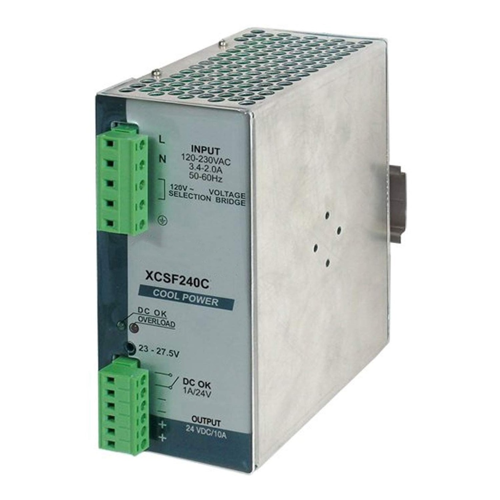 24V DC DIN Rail Power Supply, 10 Amps, 240W, 120V AC Input, 