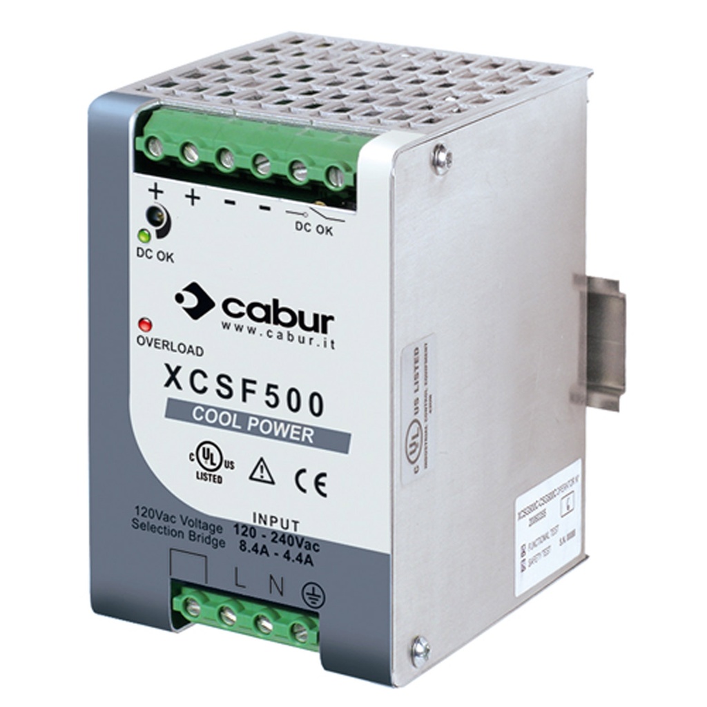 DIN Rail Power Supply, 48Vdc, 10A Output, 500W, 90-264Vac Input