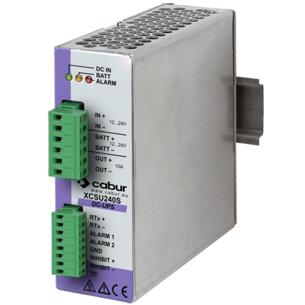 DIN Rail UPS, 12 Vdc, 24Vdc, 10 Amp Output, Space Saving, Modbus Communication