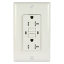 20 Amp 125-Volt Duplex, Tamper Resistant GFCI Outlet, Self-Test, White, Wall Plate, UL Listed (1 Pack)