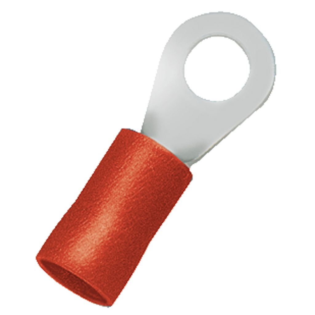 Insulated Ring Terminal, 22 to 16 AWG,  3mm Stud, UL,  Red