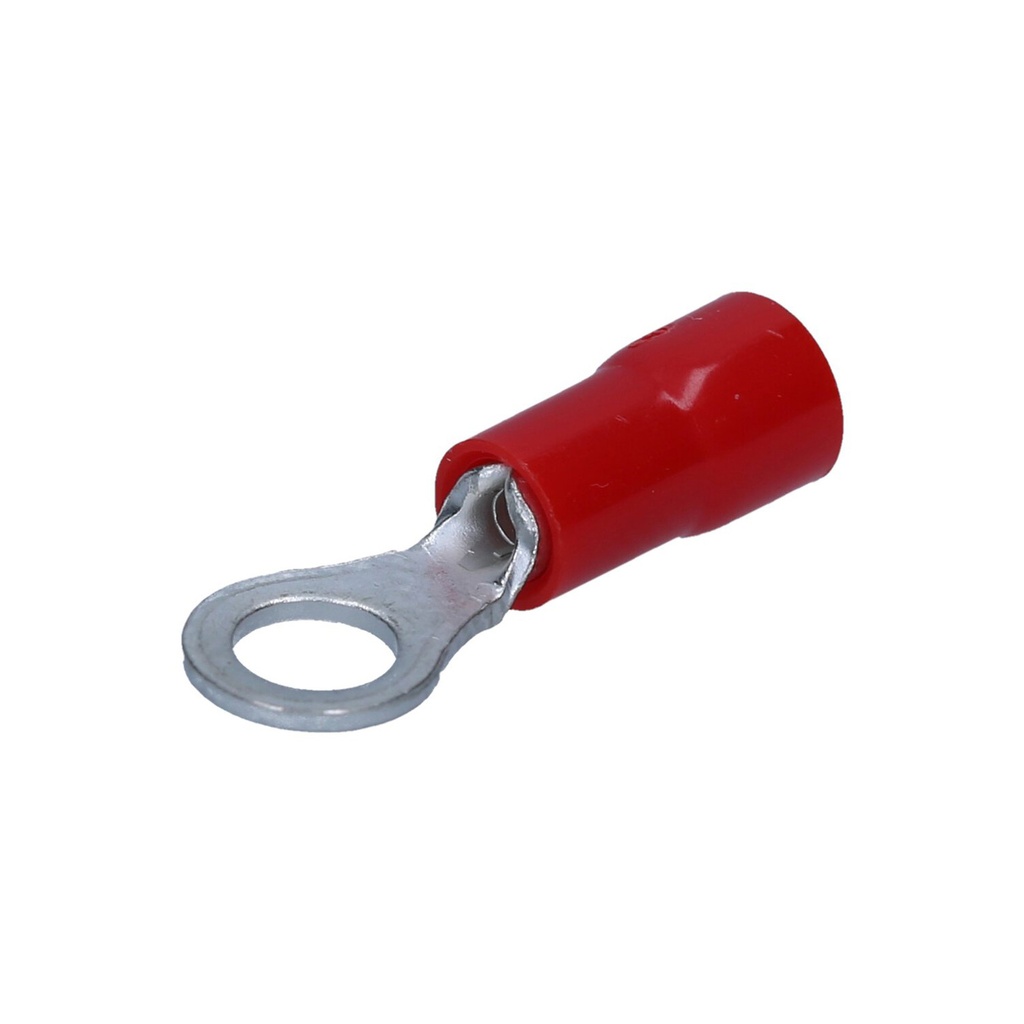 Ring Terminal, 22-16 AWG,  8mm Stud Size, Red Insulator, UL