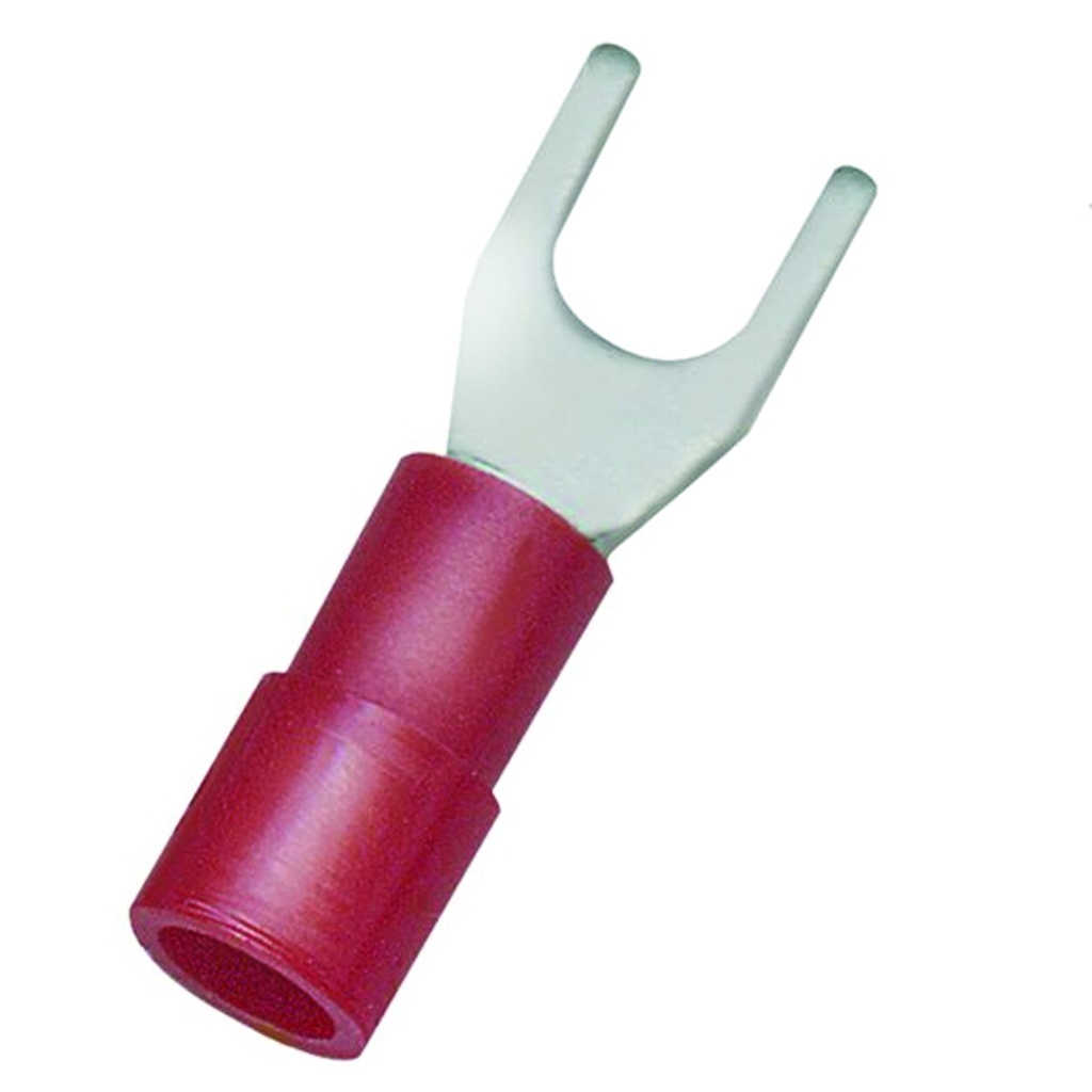Spade Terminals Insulated 22 to 16 AWG  3 mm Stud M3 UL Red