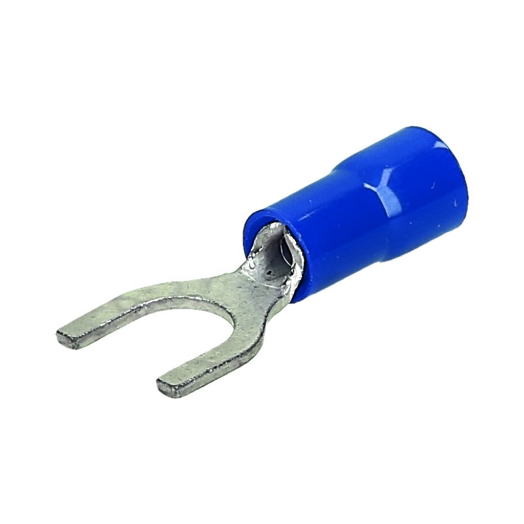 Spade Terminal, 16-14 AWG, Blue Insulator, UL, 6mm Stud Size