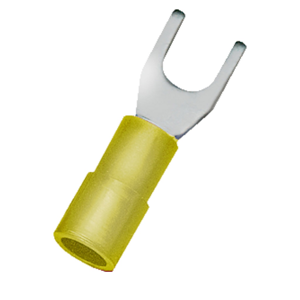 Spade Terminal, Yellow Insulator, 12-10 AWG, UL, 3.5mm Stud Size