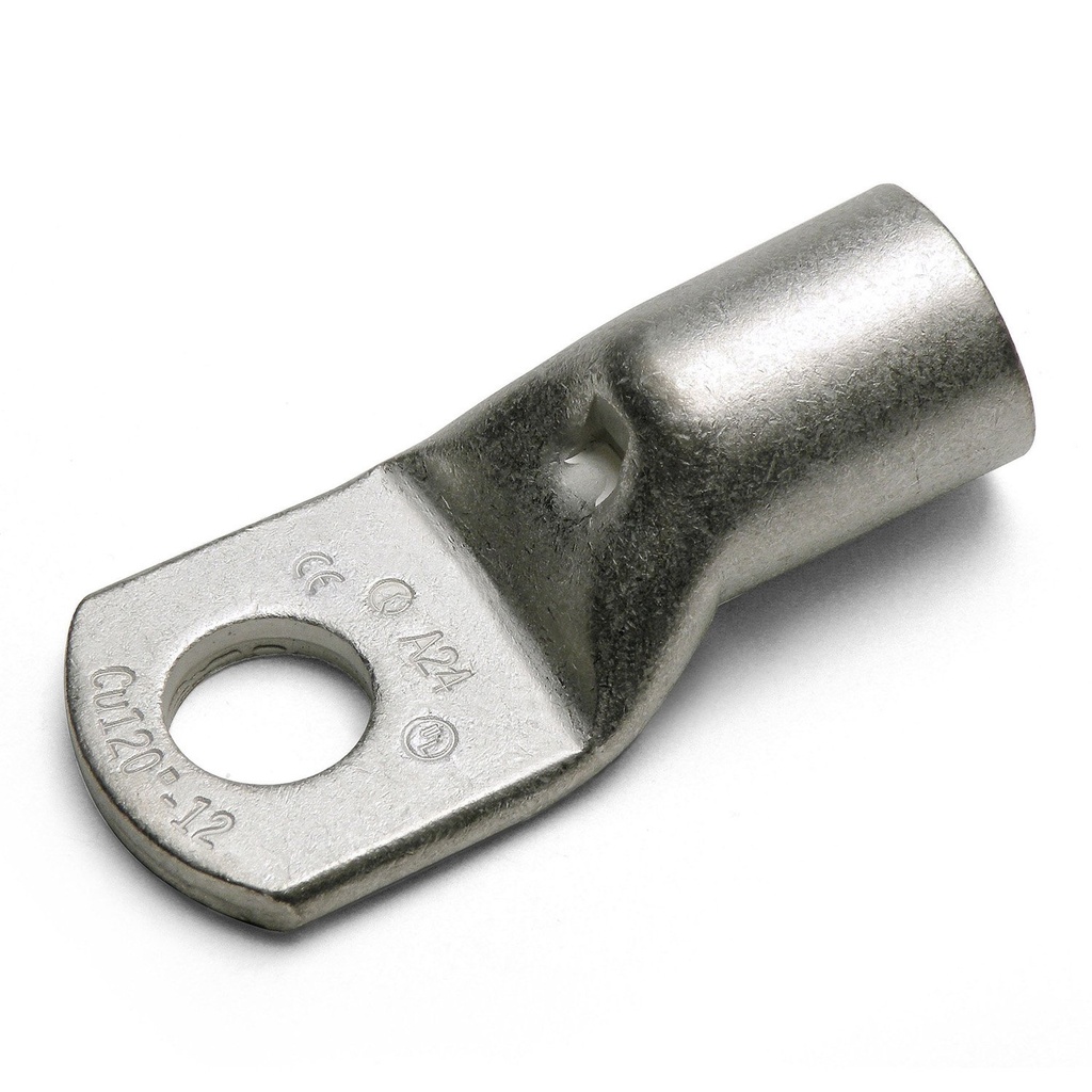 Compression Lug, Non-insulated, Copper, 22-16 AWG, #8 Stud