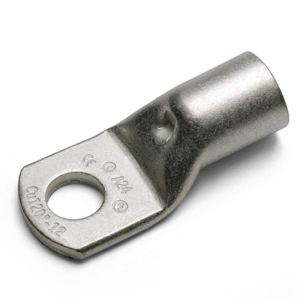 Compression Lug, Non-insulated, Copper, 2 AWG, 1/4 Stud"