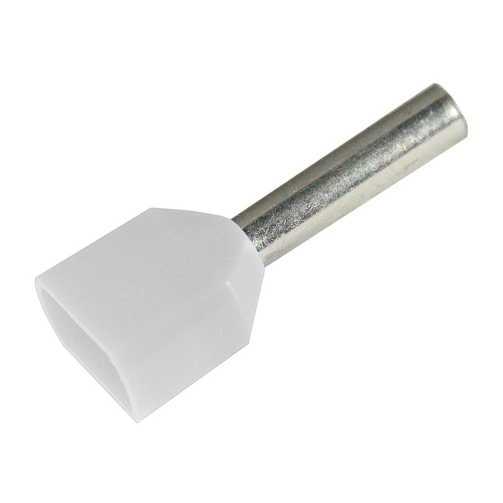 Double Entry Wire Ferrule, 20 AWG,  White