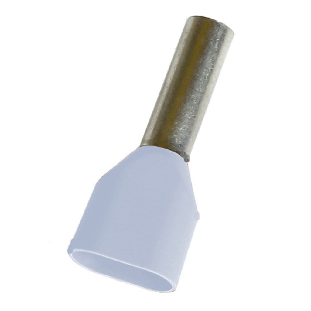 19 AWG Double Wire Entry Ferrule, White