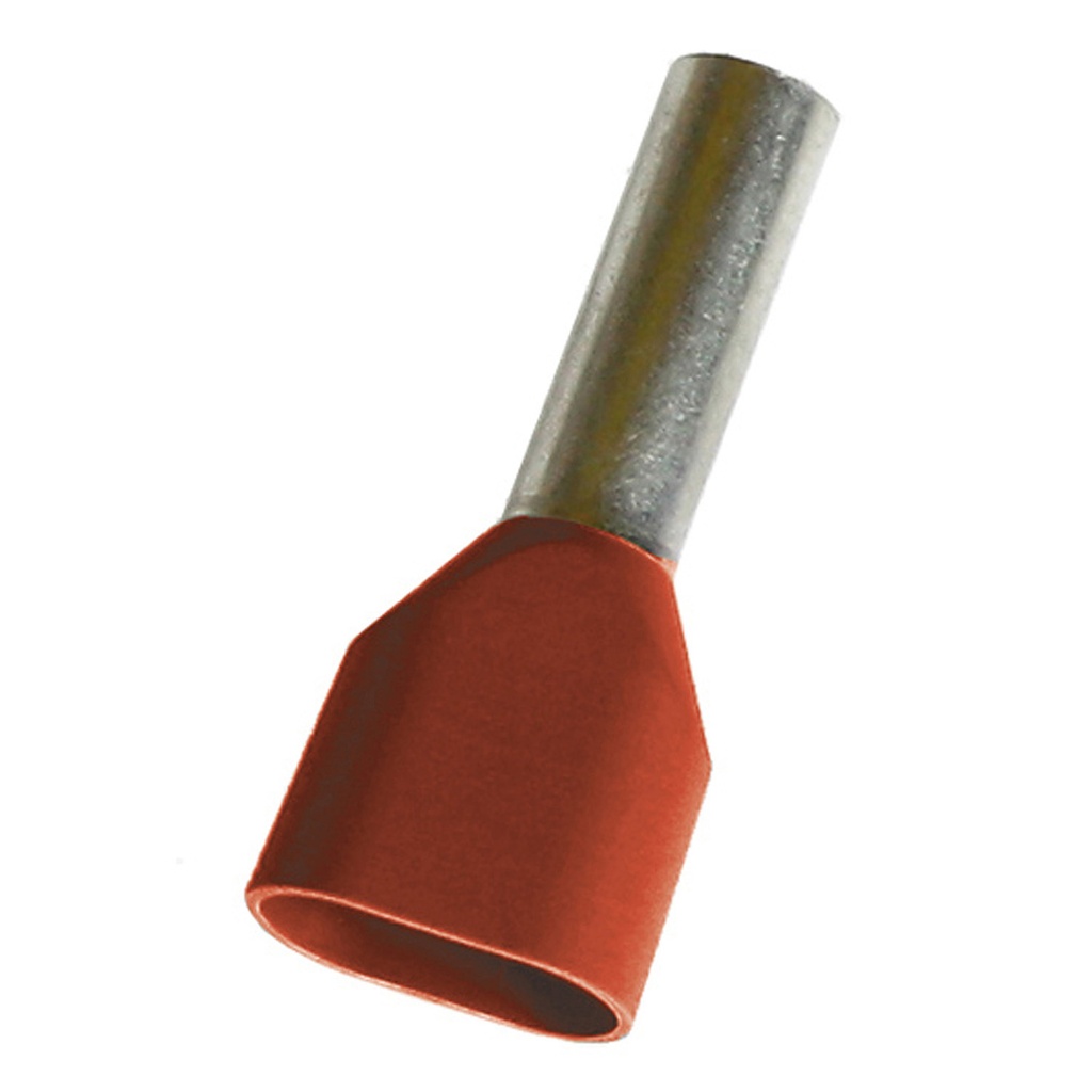 17 AWG Double Wire Entry Wire Ferrule, Red