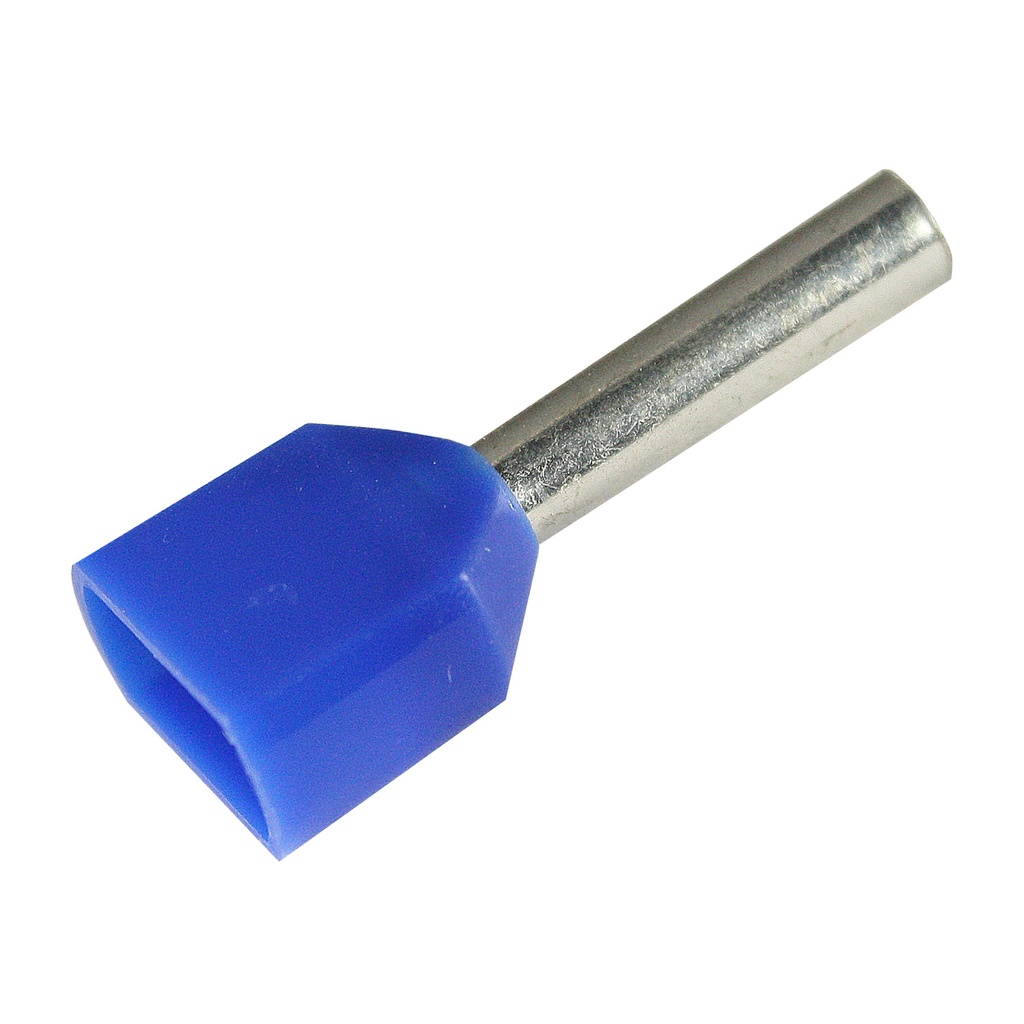 14 AWG Double Wire Entry Wire Ferrule, Blue