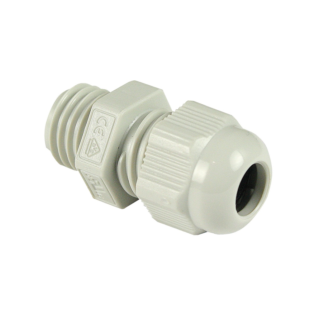 PG7 Light Gray Waterproof Cable Gland, 3.5-7 mm Clamping Range, Plastic