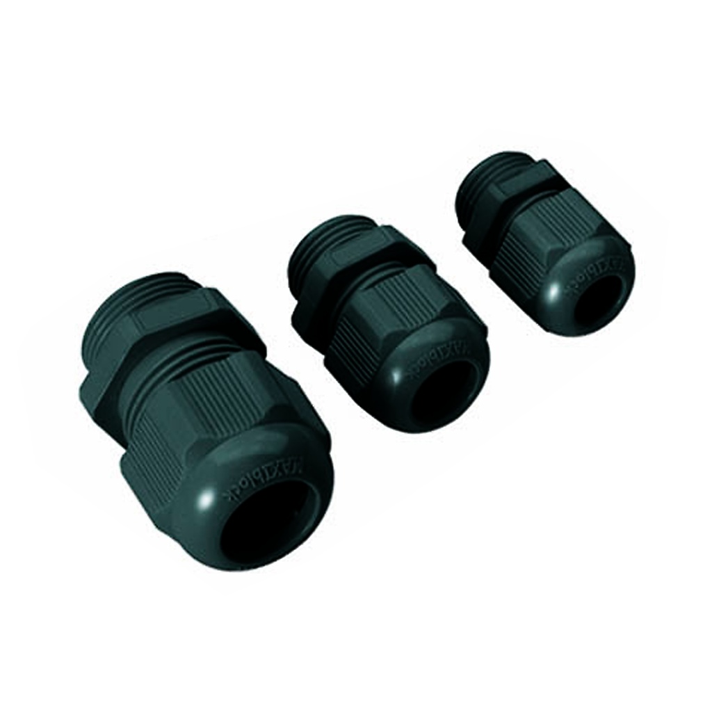 PG13.5 Cable Gland With Extended Mounting Threads, Plastic Body, Black PG13.5 Cable Gland, 7-12mm Clamping Range, Waterproof, IP68 Rated