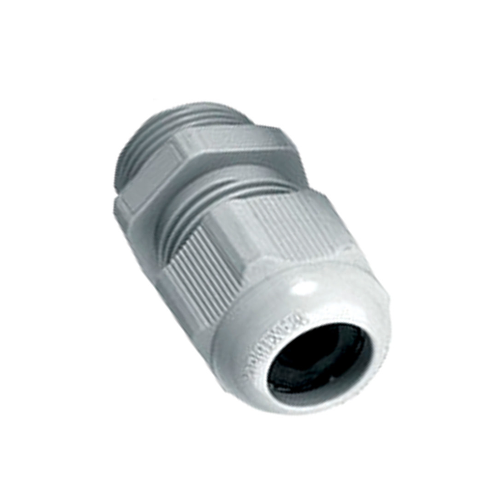 PG13.5 Cable Gland With Reduced Cable Entry, Nylon Body,  Light Gray PG13.5 Cable Gland, 5-10mm Clamping Range, Waterproof, IP68 Rated