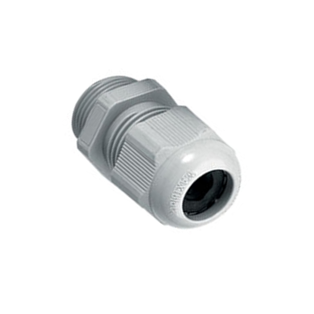 M12 Cable Gland With Reduced Cable Entry, Nylon Light Gray M12 Cable Gland, 2-5mm Clamping Range, Waterproof, IP68 Rated