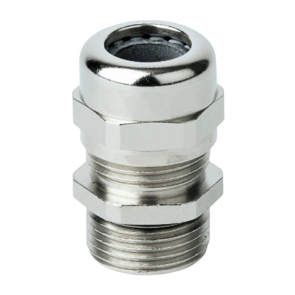 M20 Nickel Plated Brass Cable Gland With Extended Threads, Waterproof, IP68 Rated