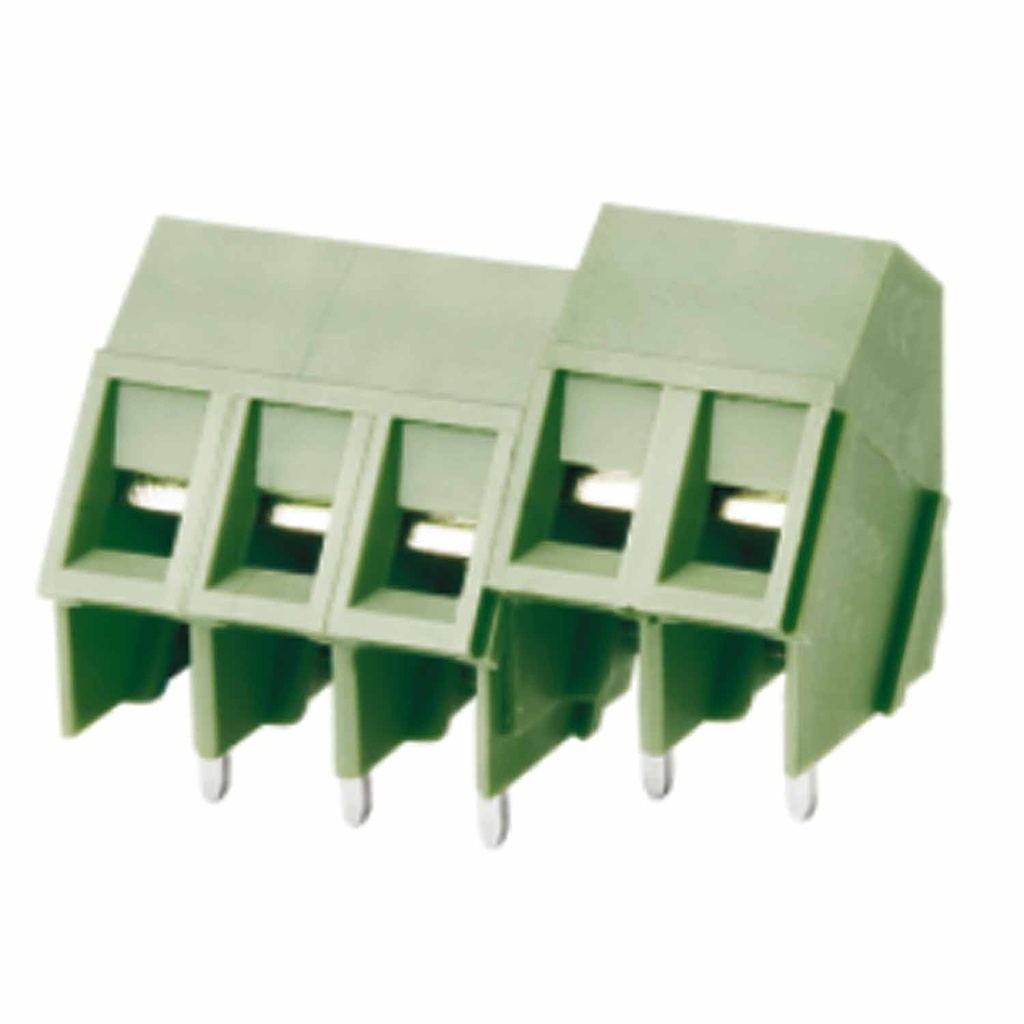 12 Position, 5 mm Spacing Fixed Printed Circuit Board (PCB) Terminal Block, Screw Clamp, 45 Degree Entry, 24-12 AWG, 16A, 300V