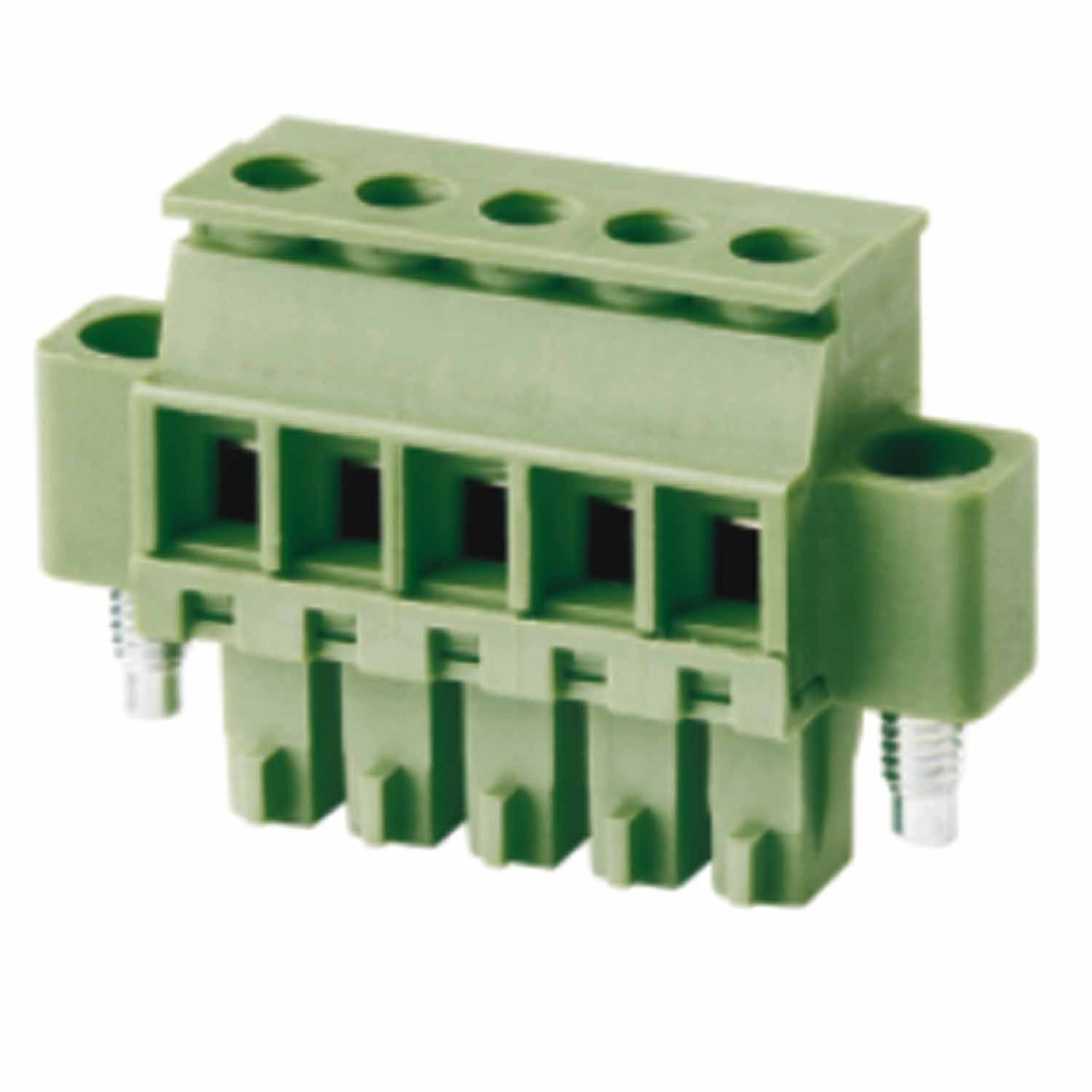 3.5 mm Pitch Printed Circuit Board (PCB) Terminal Block Plug, With Screw Locks, 28-16AWG Screw Clamp, 15 Position