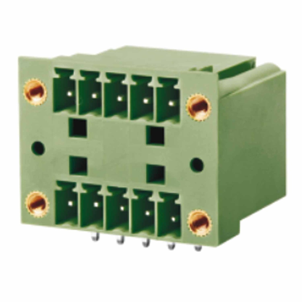 3.5 mm Pitch Printed Circuit Board (PCB) Terminal Block, Horizontal Double Level Header, With Loc