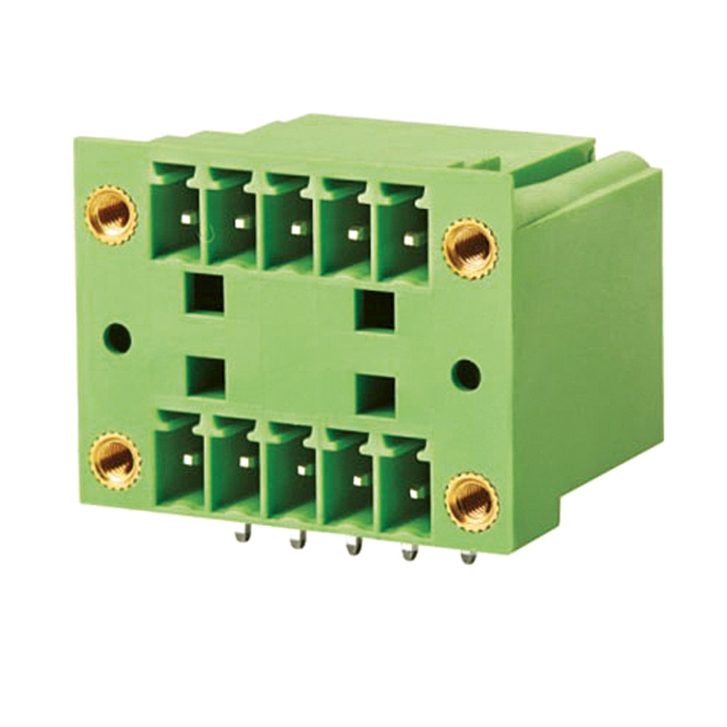 3.5 mm Pitch Printed Circuit Board (PCB) Terminal Block, Horizontal Double Level Header, With Loc